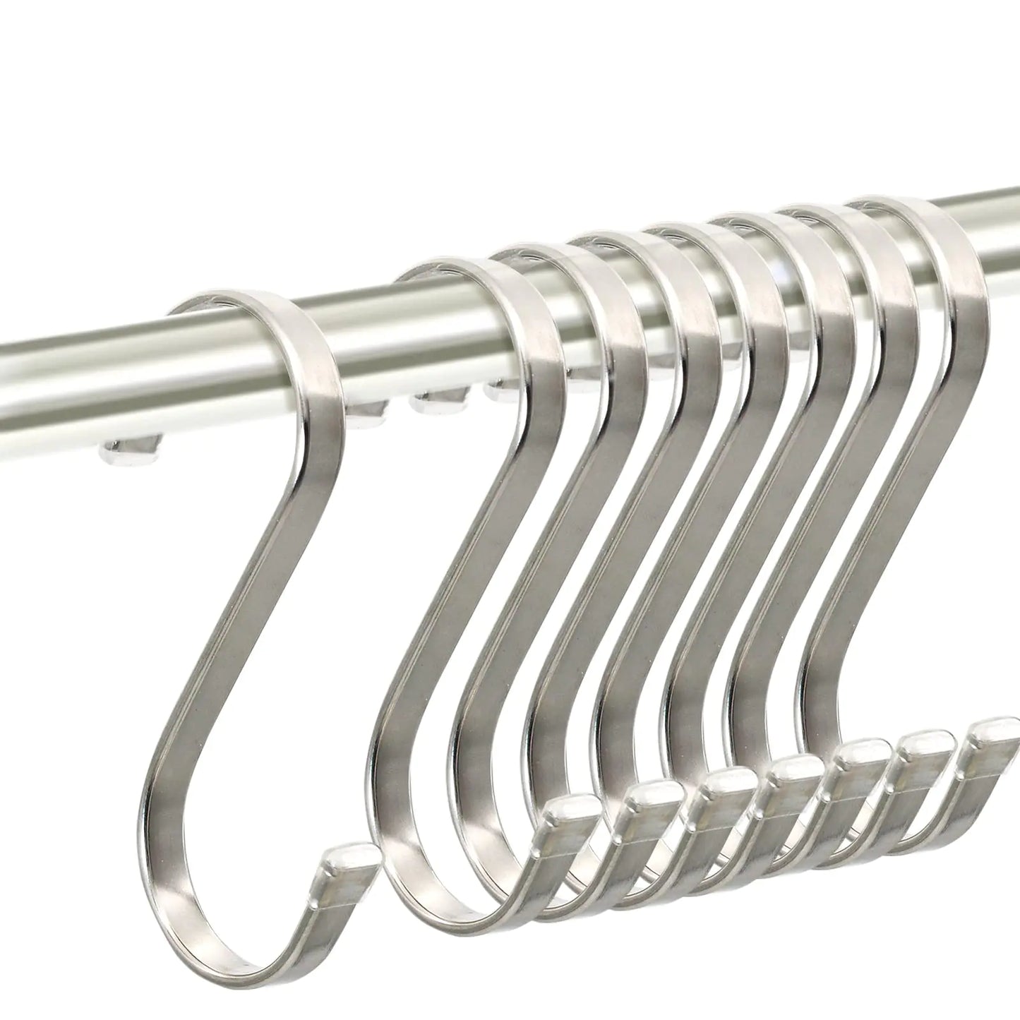 AMZFULY Heavy Duty S HooksStainless Steel S Shaped Hook for Hanging Pots and Kitchenware UtensilsClothes Bags CupsTowels Plants-3.7 inch8 Pack