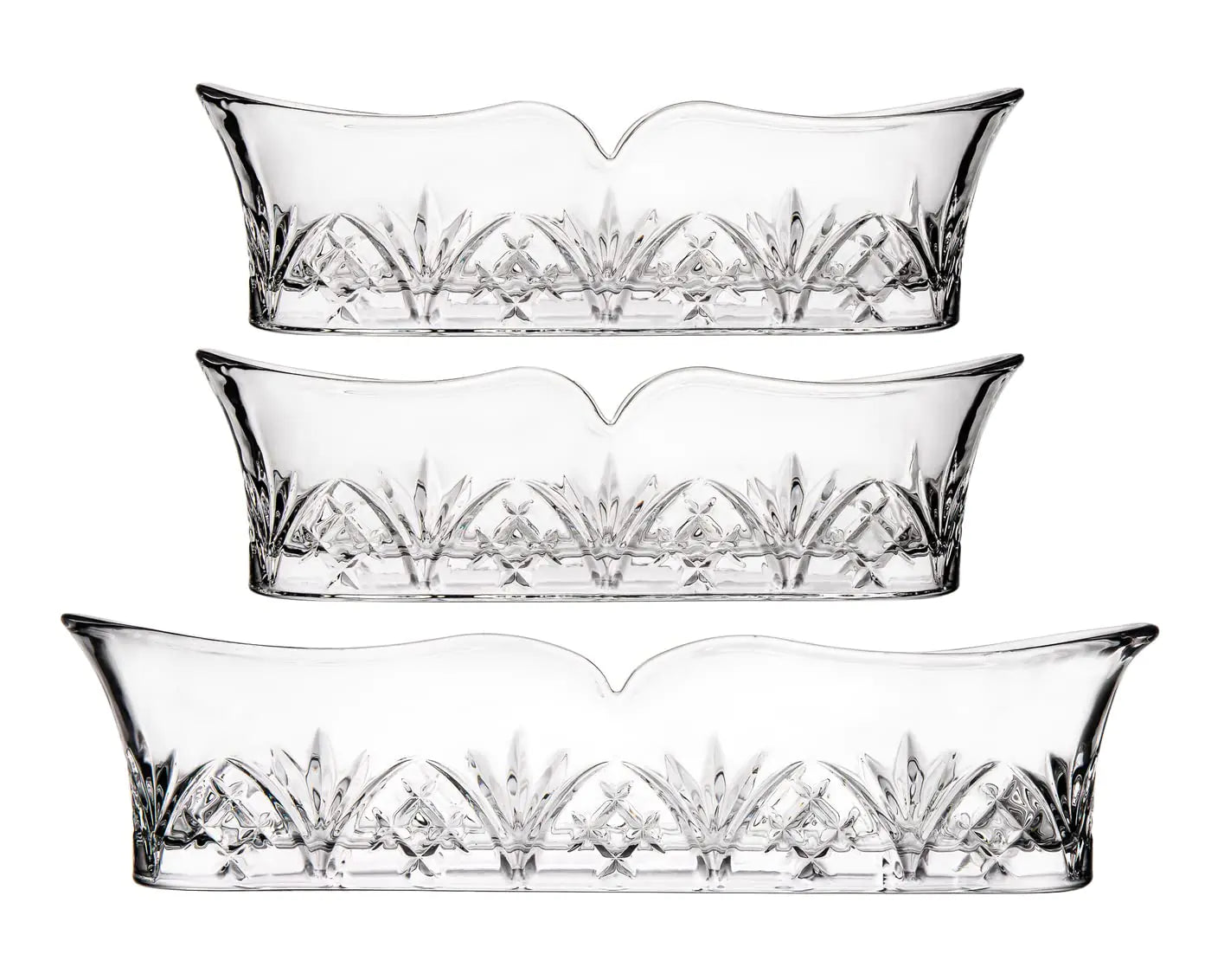 Godinger Fork Spoon and Knive Glass Cutlery Caddy Organizer Kitchenware & Storage Set of 3
