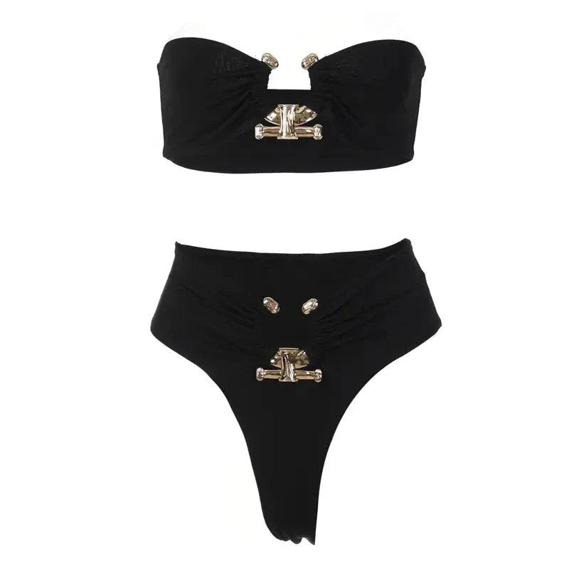 Shiny Strapless Bikini