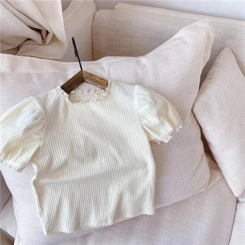 Girls Lace Short Sleeve