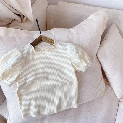 Girls Lace Short Sleeve